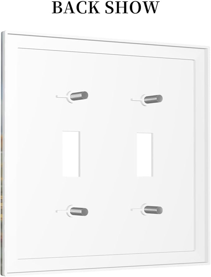 Decorative Switch Plates Vintage Sunflower Highland Cow Rustic Art 2 Gang Double Toggle Outlet Light Switch Cover Wall Plate Electrical Faceplate for Bedroom Farmhouse Decor