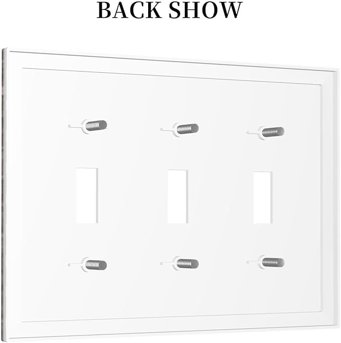 Decorative Switch Plates Rustic Dark Brown Wood Grain 3 Gang Wall Plate Triple Toggle Light Switch Cover Faceplate Electrical Wall Panels for Farmhouse Bedroom Decor