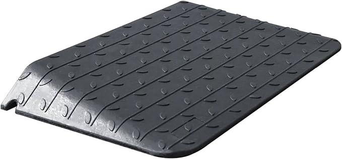 Rubber Wheelchair Threshold Ramp, 1"/1.5"/2"/2.5"/3"/3.5"/4" Rise Options, Wheelchair Ramp 7000Lbs Load Capacity, Non-Slip Textured Surface for Wheelchairs, Scooters (3.5" Rise)