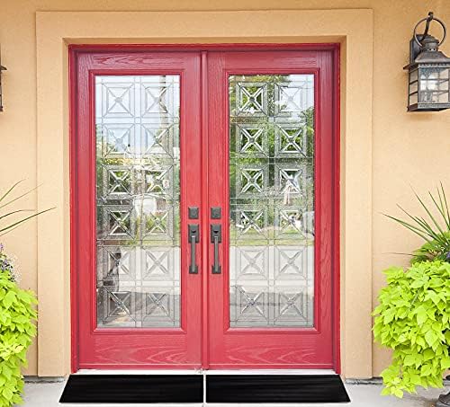 1'' Rise Solid Rubber Wheelchair Ramp,Threshold Ramp Used for Thresholds,Doorways and Bathroom (High:1 Inch(Pack of 1)) Black