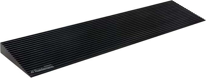 Ruedamann 1.6" Rise Threshold Ramp for Doorways, Sturdy Rubber Threshold Ramp, Non-Slip Power Door Ramps for Wheelchairs is Adjustable and Cuttable for Doorways,Curb, Scooters, Driveways