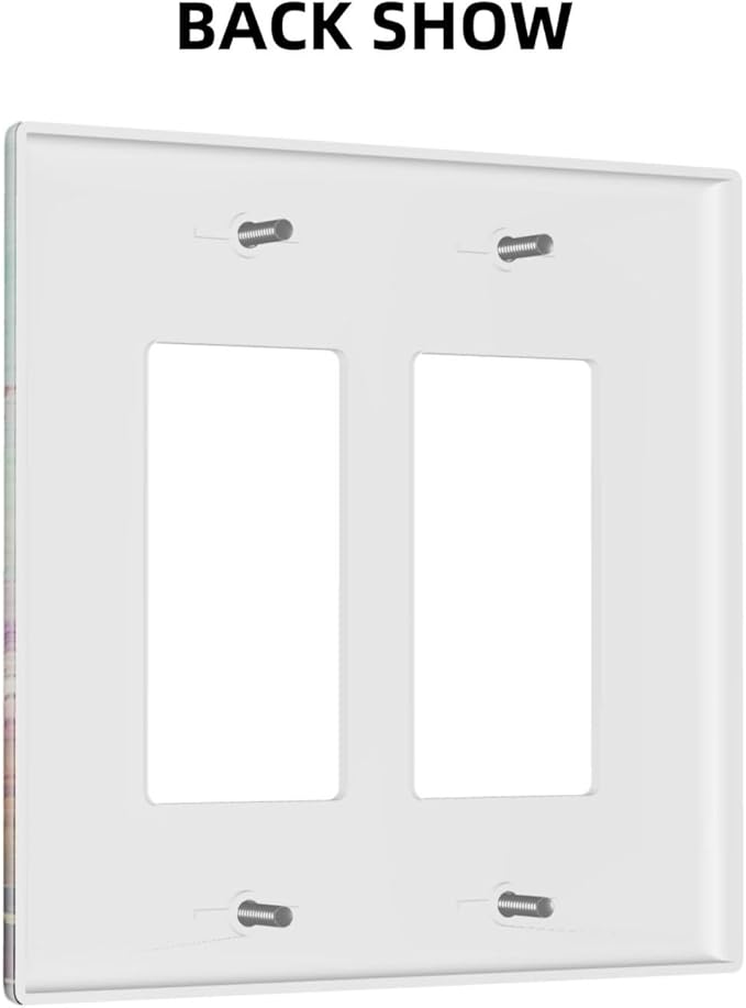 Outlet Covers Watercolor Flower Colorful Floral 2 Gang Wall Plate Double Rocker Light Switch Cover Decorative GFCI Receptacle Cover Electrical Switchplate for Bathroom Bedroom Decor