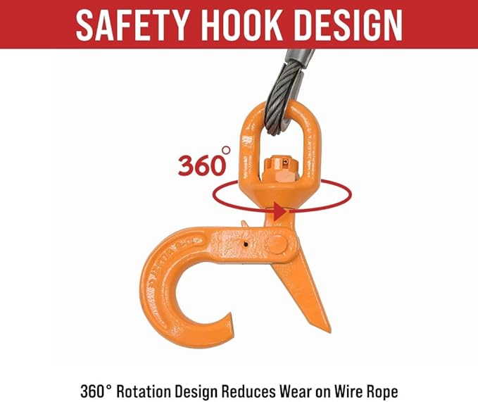 Mytee Products 1 Pack Steel Core Winch Cable 3/8" x 75' Swivel Hook 14,400 lbs Breaking Strength & 1 Pack Side Puller Recovery Tool for Vehicle Towing & Angled Winching - 9,000 lbs WLL