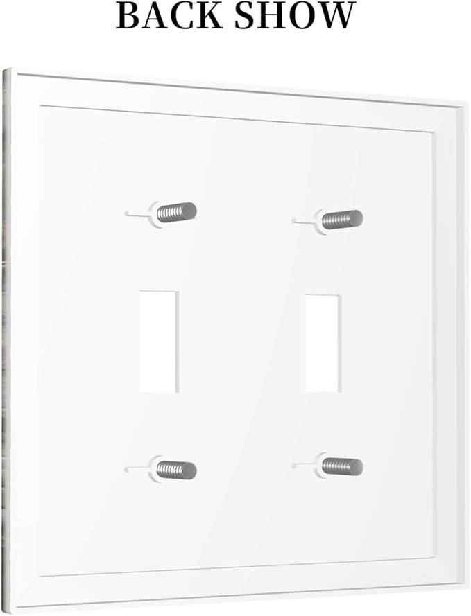 Barn Brown Wood Rustic Weathered Wood Print Decorative Switch Plates 2 Gang Double Toggle Outlet Light Switch Cover Wall Plate Electrical Faceplate for Farmhouse Home Decor