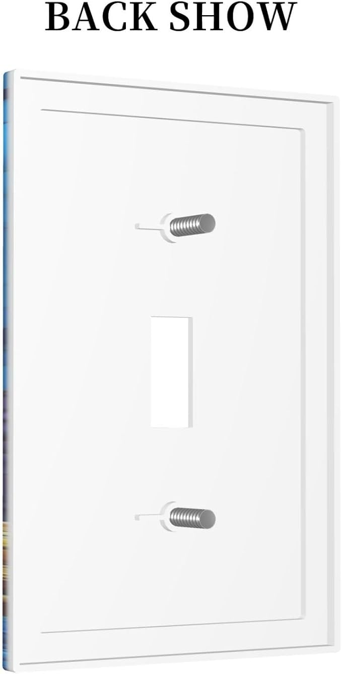 Decorative Light Switch Cover Nautical Sea Turtle Coral Jellyfish 1 Gang Single Toggle Device Electrical Faceplate Switchplates Decorator Outlet Wall Plate For Kids Room Nursery Decor