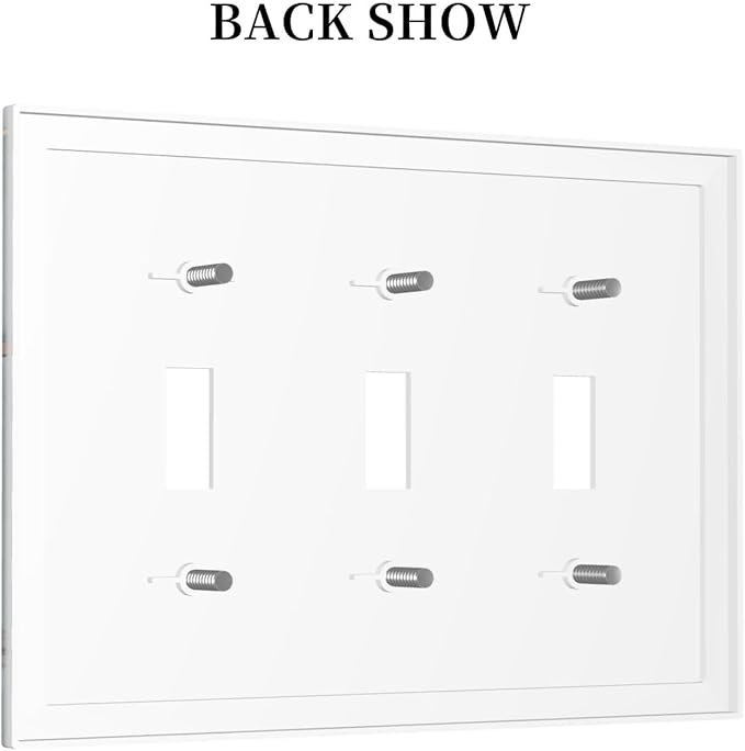 Gray And Gold Marble Abstract Luxury Print Decorative Switch Plates 3 Gang Wall Plate Triple Toggle Light Switch Cover Faceplate Electrical Wall Panels for Bathroom Kitchen Bedroom Decor