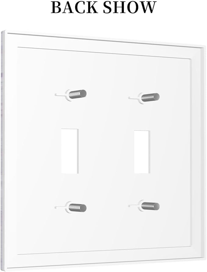 Light Switch Cover 3D Purple Tree 2 Gang Wall Plate Double Light Switch Plate Toggle Decorative Outlet Covers Electrical Switchplate for Bathroom Bedroom Decor