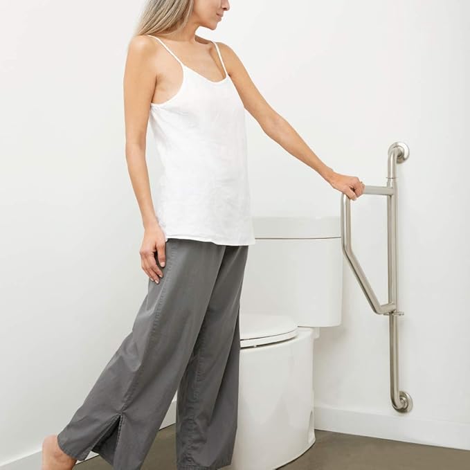 Seachrome Bathroom Grab Bar, Wall to Wall Stainless Steel Swing Away Grab Bar, 1 1/4-Inch Diameter, Handicap Grab Bar, Safety Rail, Polished Stainless (Model: GW-4236-Q-PS)