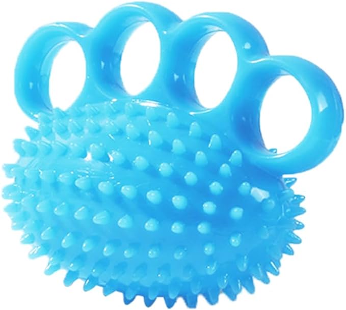 Hand Exerciser Ball and Finger Stretcher, Hand Grip Strengthener Trainer, Squeeze Balls, Wrist Pain Relief (Blue)