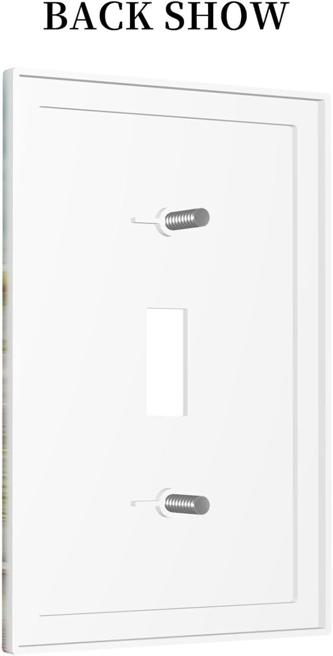 Decorative Light Switch Cover Beach Ocean Lighthouse Seashells 1 Gang Single Toggle Device Electrical Faceplate Switchplates Decorator Outlet Wall Plate For Bed Room Living Room Decor