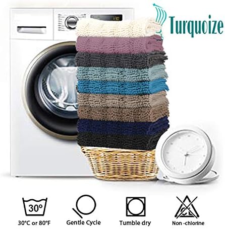 Turquoize Chenille Bathroom Rugs Set Non-Slip Bath Mats for Bathroom Extra Soft and Absorbent Shaggy Bath Mats for Bath Room Floor Indoor Mat for Kitchen/Entryway (20" x 32" and 17" x 24"),Taupe