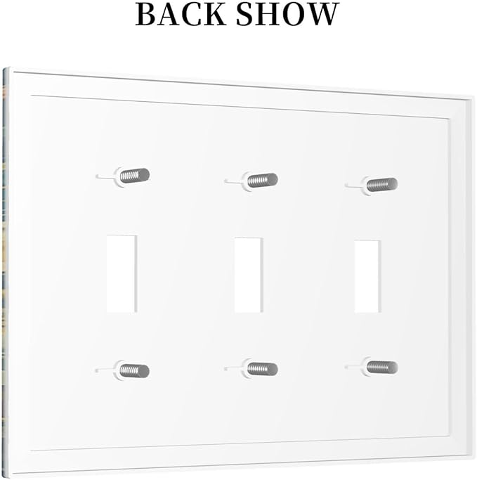 Decorative Switch Plates Fantasy Sea World Sea Turtle Floral Plant 3 Gang Wall Plate Triple Toggle Light Switch Cover Faceplate Electrical Wall Panels for Kids Room Nursery Decor