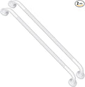2 Pack White Grab Bars 32 Inch, 1.25" Diameter Anti Slip Bathroom Grab Bar w/Knurled Grip, Handicap Grab Bar for Wall, Shower Handle Safety Handrail for Senior