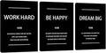 Motivational Wall Art Office Wall Decor Inspirational Canvas Painting Work Hard Positive Quote Picture Poster Prints for Office Dorm Bedroom Living Room Men Inspiring Artwork 12"x16"x3
