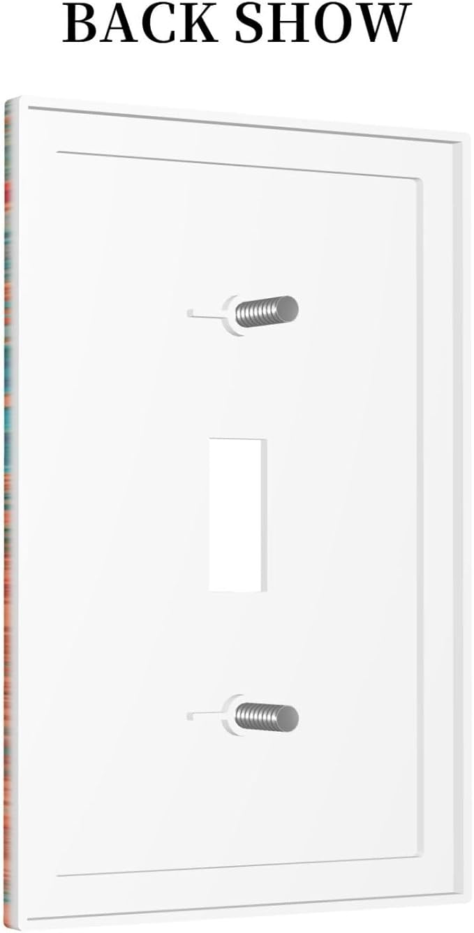 Light Switch Cover Abstract Mandala Flowers 1 Gang Wall Plate Cover Vintage Colorful Floral Single Toggle Outlet Covers Decorative Switchplate Electrical Faceplate for Bathroom Bedroom Decor