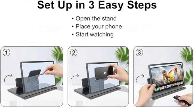 2026 New HD Screen Magnifier Cell Phone Mobile Projector Amplifier Magnifying Version Pull Out Android Smartphones 3D Stand Cellphone Laptop Enlarger Definition Easy Viewing Orientation (18IN)