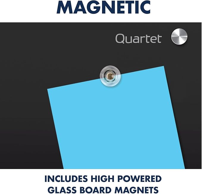 Quartet Magnetic Dry Erase Board, 48" x 36" Glass Whiteboard for Wall, Infinity, Black (G4836B)