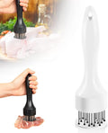 Stainless Steel Meat Tenderizer, 2025 Upgraded Stainless Steel Meat Tenderizer Needle 21 Pin Steak, Ultra Sharp Needle Blades Chicken BBQ Kitchen Cooking Tool, With Pounding Steak Mallet Tool (White)