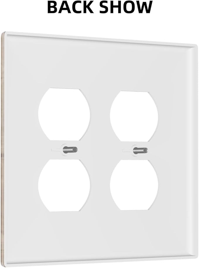 Rustic Brown Wood Splicing Vintage Dark Oak Print Outlet Covers 2 Gang Double Duplex Decorative Light Switch Covers Electrical Wallplates Socket Faceplate for Farmhouse Home Decor