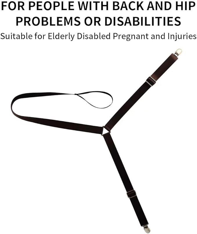 Pants Wearing Assist Clip and Pull Dressing Aids Tool Device No Need Bend for Elderly Disabled Pregnant Injuries Pants Helper（Brown)