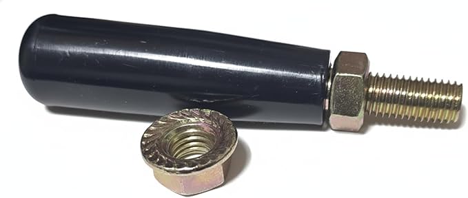 Revolving Handle M12 * P 1.75mm, L- 4.72" Knob Grip+ Added Double Nut, Metric Thread, Swivel Handwheel with Fixing Nut, Ready to use Immediately, Even Without Screw or tap Tools