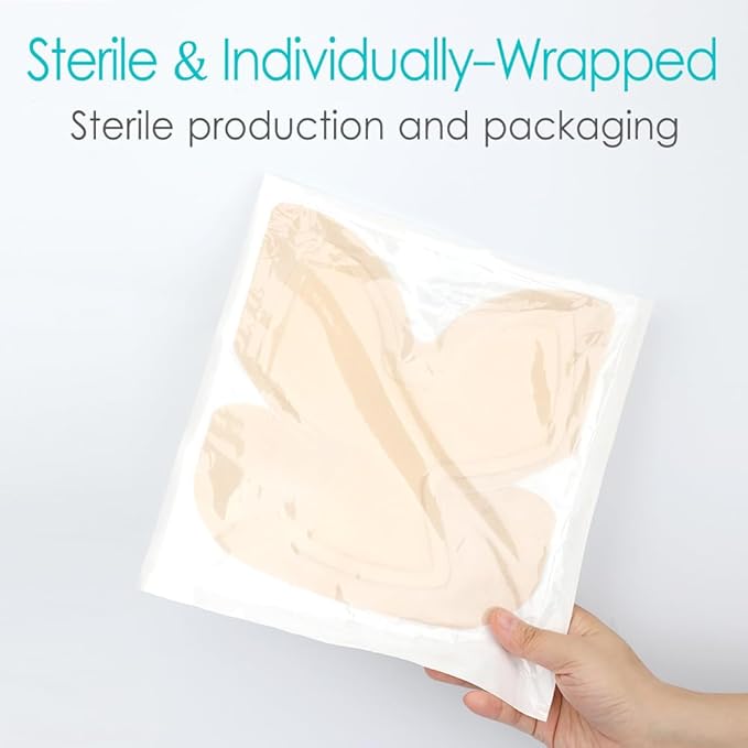 Heel Bordered Silicone Foam Dressing Waterproof Adhesive Sacral Bandages with Absorbent Padding for Elbow Wrist Foot Pressure Bed Sore Hip Knee Replacement Surgery 8.26"x8.26" 3 Pack