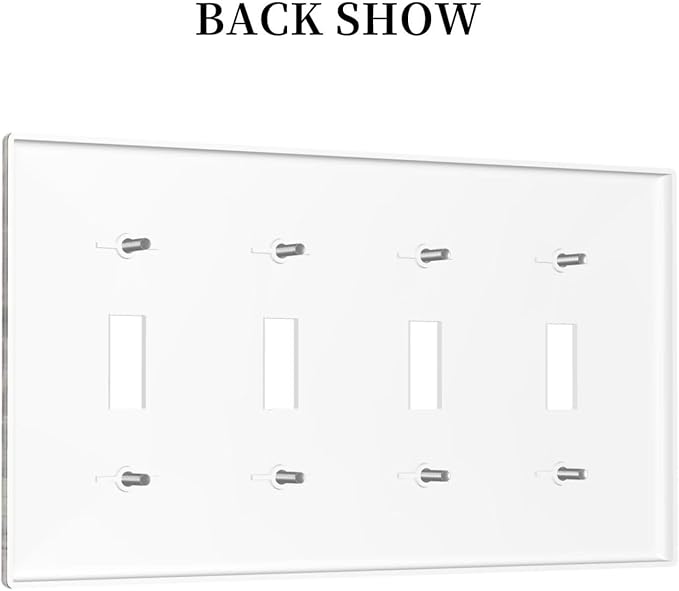Barn Brown Wood Rustic Weathered Wood Print Light Switch Covers Quad Toggle Electrical Faceplate 4 Gang Wall Plate Decorative Switch Plates for Farmhouse Home Decor
