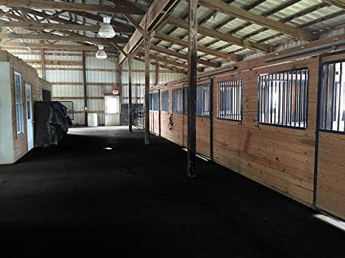 American Floor Tiles - Heavy Duty Stall Tiles - Stable/Horse Tiles - Thick, Durable Rubber Flooring Solid Black 6' x 6' Set of 1/2" Thick - 2' x 2' Tiles (9 Tiles Total)