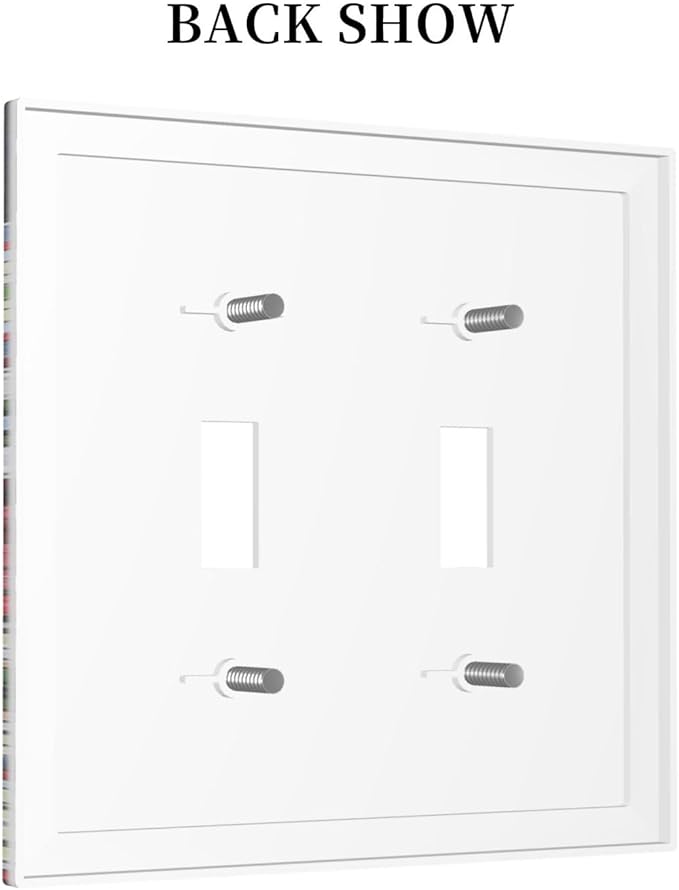 Decorative Switch Plates Talavera Tile Decal 2 Gang Double Toggle Outlet Light Switch Cover Wall Plate Electrical Faceplate for Bedroom Bathroom Decor