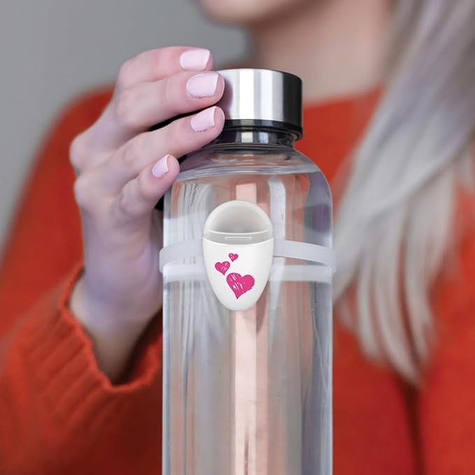 ULLA Drink Water Reminder, Smart Light for Water Bottle, Fits Most Bottles, Lights Up When Time to Drink, Hidrate Smart Water Bottle Reminder to Drink, Smart Hydration Reminder (Sweetheart)
