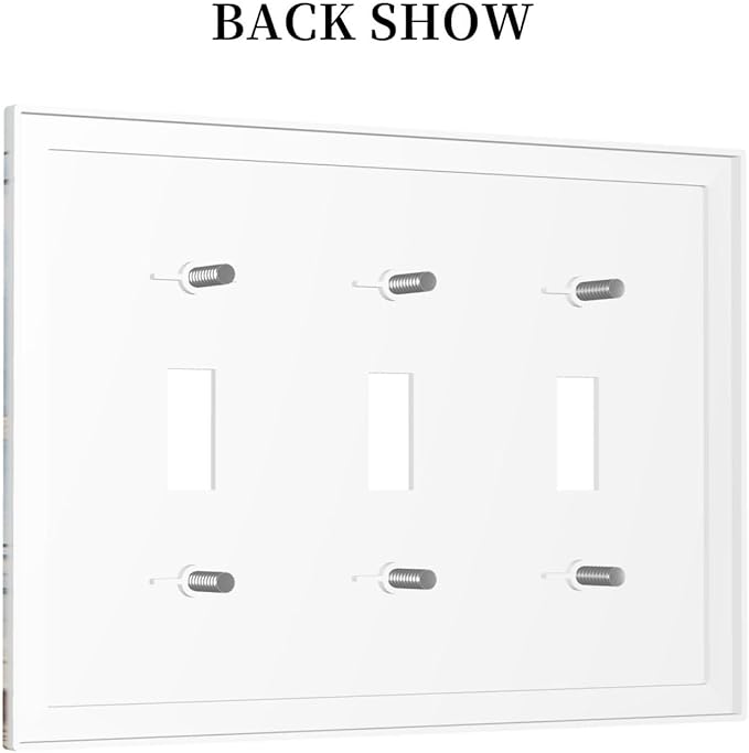 Decorative Switch Plates Sea Turtle Coral Reef Nauticaltheme 3 Gang Wall Plate Triple Toggle Light Switch Cover Faceplate Electrical Wall Panels for Kids room Bathroom Decor