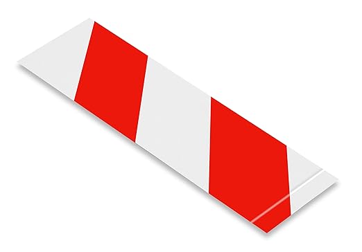 Mighty Line Hazard Floor Marking Tape for Safety, Caution, Trip Warning, Flooring, Heavy-Duty, Peel and Stick, Adhesive, Industrial Quality, Red and White, 2" by 10" Segments, Pre-Cut Strips 100-Pack