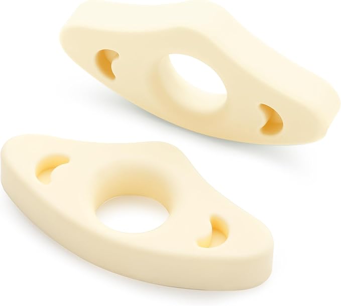 Book Page Holder, 2 Pack Breathable Silicone Thumb Page Holder for Reading, Ideal Book Reader Gifts and Reading Accessories (Medium Size, Off White)