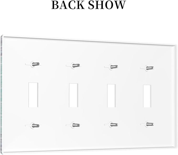 Light Switch Cover Ombre Modern Mandala Floral Geometric 4 Gang Switch Plate Quad Toggle Wall Plates Decorative Switchplate Electrical Outlet Cover Plates for Bathroom Bedroom Decor