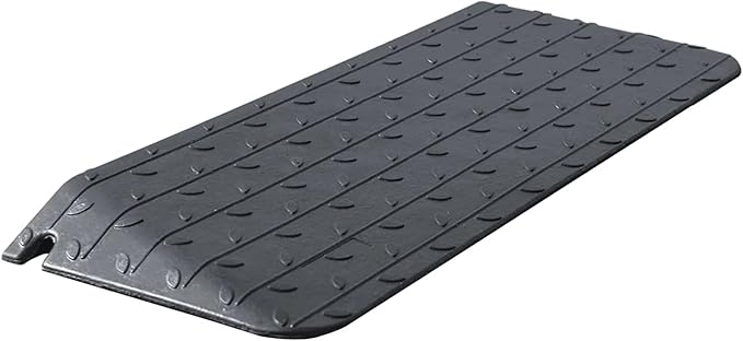 Rubber Wheelchair Threshold Ramp, 1"/1.5"/2"/2.5"/3"/3.5"/4" Rise Options, Wheelchair Ramp 7000Lbs Load Capacity, Non-Slip Textured Surface for Wheelchairs, Scooters (2.5" Rise)