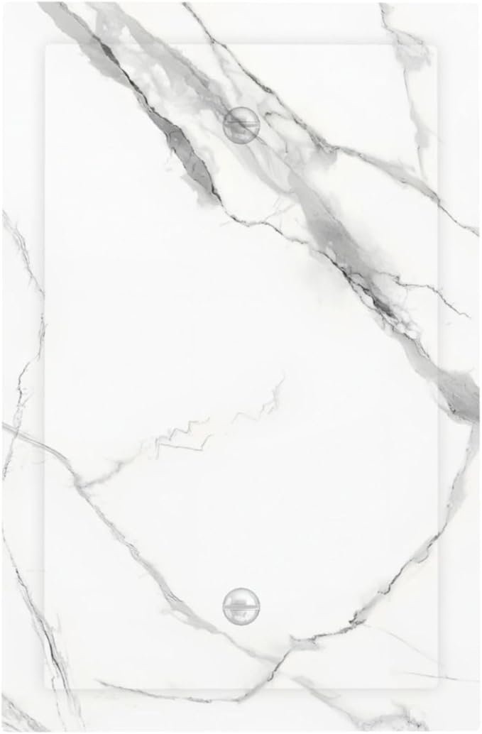 White Marble Abstract Luxurious Print Light Switch Cover Plate 1 Gang No Device Blank Electrical Wall Plates Faceplate Decorative Switch Plate Covers for Bathroom Kitchen Home Decor