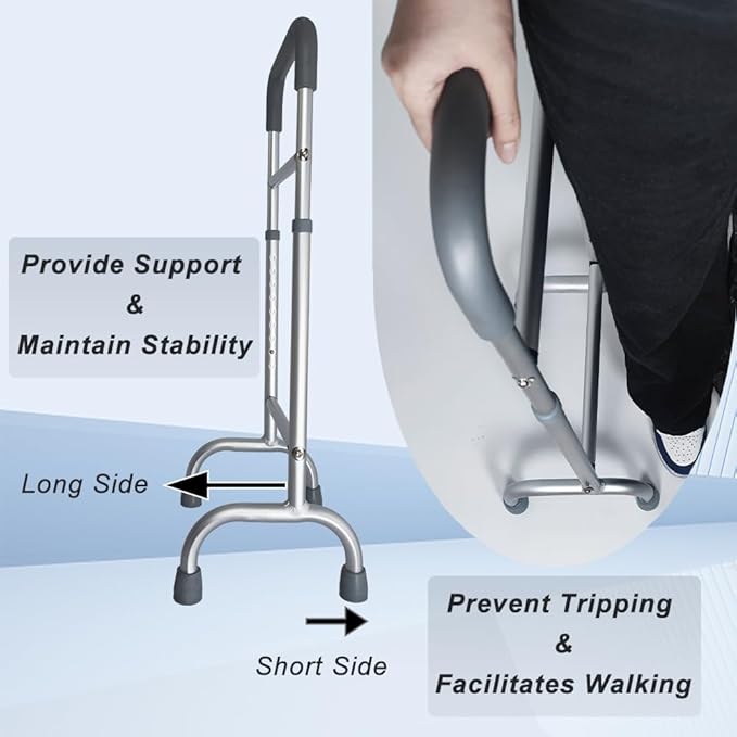 Aluminum Walking Cane, Lightweight(2.3lb), Height Adjustable 31.5-39.3in, Body Recovery Aid Tool, Enhanced Stability and Anti-Slip, Suitable for Elderly Handicap or Pregnant Women, etc
