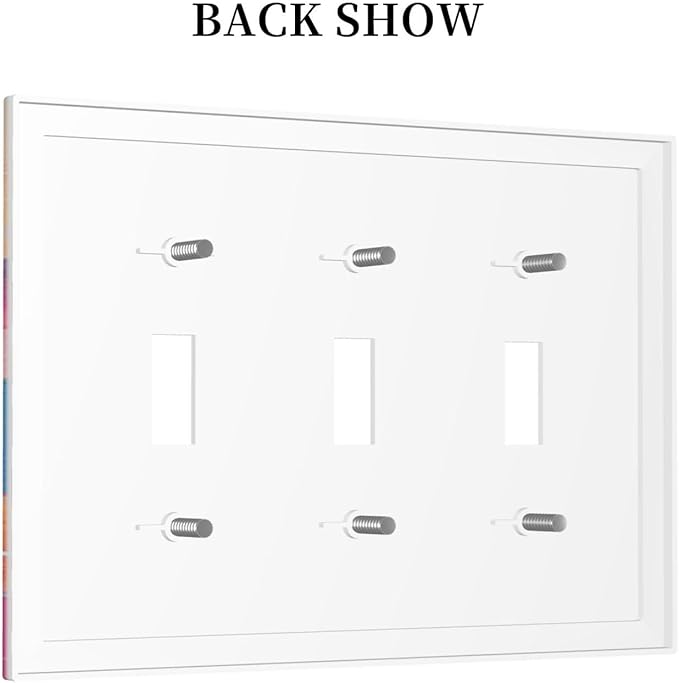 Decorative Switch Plates Multicoloured Modern Watercolor Oil Painting 3 Gang Wall Plate Triple Toggle Light Switch Cover Faceplate Electrical Wall Panels for living Room Bedroom Decor