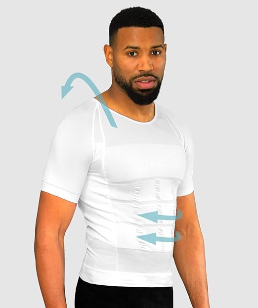 Curveless Men's Posture Corrector T-shirt | Anti Back Pain | Straightens Back and Shoulders | Compression | Undershirt | Short sleeves