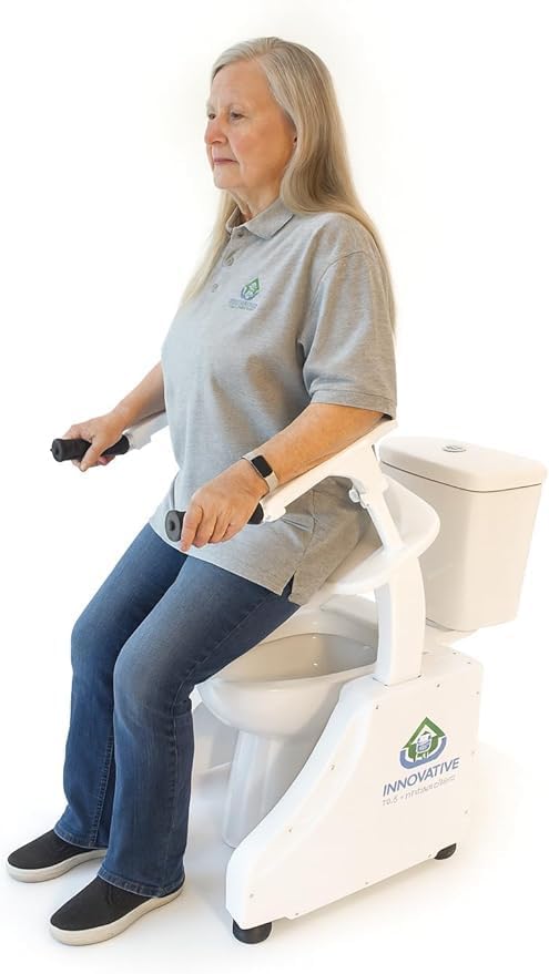 EaseLift Powered Toilet Lift with Handles Electric Height Adjustable Elevated Seat Riser Elderly, Seniors, Injured 440lbs Rechargeable Battery Incl Safe Certified Easy Assembly | HSA&FSA