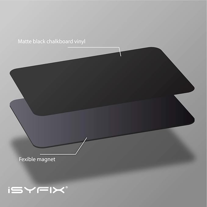 iSYFIX Magnetic Chalkboard Notes - 5.5 x 3.5 inch, 6 Pack, Rectangle - Decorative Magnet Blackboard for Fridge, Kitchen Organizer, Decor, Office, Grocery Lists, Metallic Boxes, Storage and More