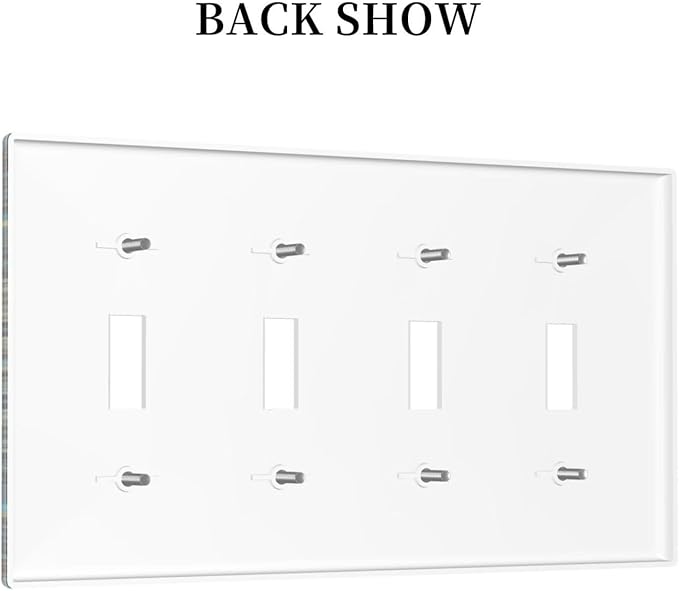 Light Switch Cover Boho Fractal Mandala 4 Gang Switch Plate Quad Toggle Wall Plates Bohemia Decorative Switchplate Electrical Outlet Cover Plates for Bathroom Bedroom Decor