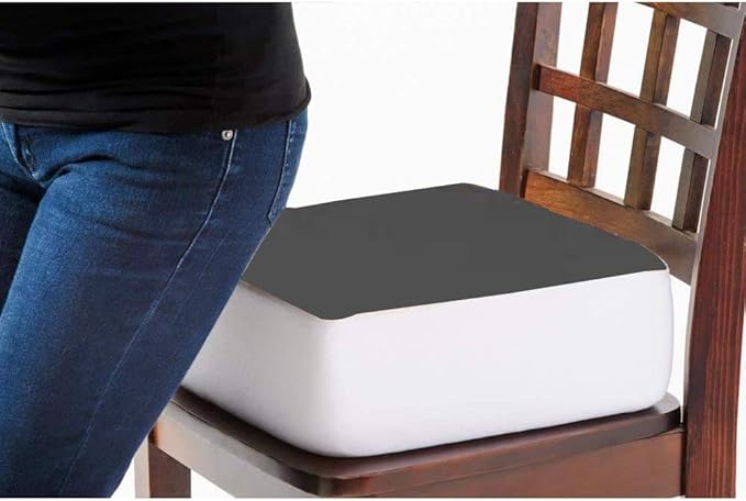 Comfort Finds Rise with Ease Seat Cushion - Thick Firm Chair Cushion Booster - Extra Thick Foam Pad for Home, Patio, Office and Car Seats - Extra Supportive Lift - 15.5 X 18 X 5 - Gray