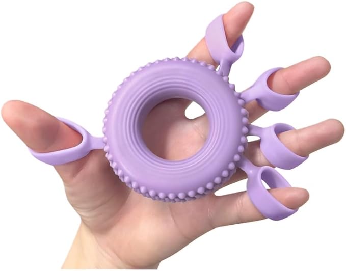 Ocdin 2-in-1 Silicone Hand & Finger Strengthener - Grip Exerciser for Wrist Pain Relief, Carpal Tunnel, Trigger/Mallet Finger - Desk Exercise Equipment for Office & Home Use