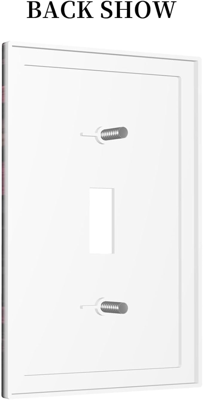 Decorative Light Switch Cover Dark Background Red Rose Leaf 1 Gang Single Toggle Device Electrical Faceplate Switchplates Decorator Outlet Wall Plate for Bedroom living Room Decor
