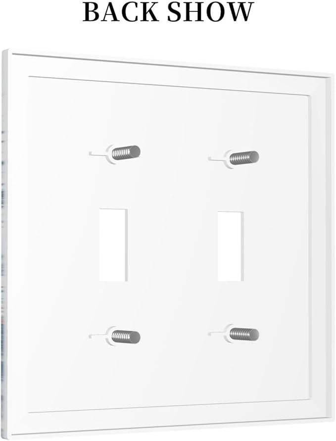 Decorative Switch Plates Ocean Coral Seahorse Seashell Starfish 2 Gang Double Toggle Outlet Light Switch Cover Wall Plate Electrical Faceplate For Bathroom Home Decor