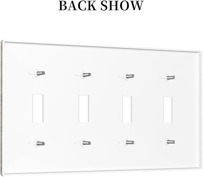 Decorative Switch Plate Covers Rustic Farmhouse Brown Board Pine Tree Wood Grain 4 Gang Light Switch Cover Plate Quad Toggle Wall Plate Light Switch Covers for Bathroom Decor