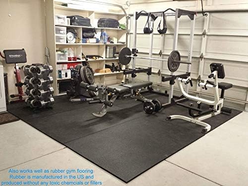 American Floor Mats - Heavy Duty Stall Tiles - Stable/Horse Tiles - Thick, Durable Rubber Flooring Solid Black 3/8" Thick Expansion Set