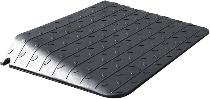 Rubber Wheelchair Threshold Ramp, 1"/1.5"/2"/2.5"/3"/3.5"/4" Rise Options, Wheelchair Ramp 7000Lbs Load Capacity, Non-Slip Textured Surface for Wheelchairs, Scooters (4.0" Rise)