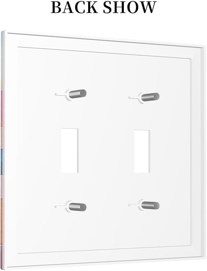 Decorative Switch Plates Multicoloured Modern Watercolor Oil Painting 2 Gang Double Toggle Outlet Light Switch Cover Wall Plate Electrical Faceplate for living Room Bedroom Decor